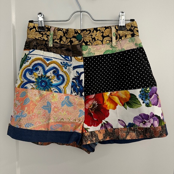 Dolce & Gabbana Pants - Dolce & Gabbana Patchwork Shorts, IT 40